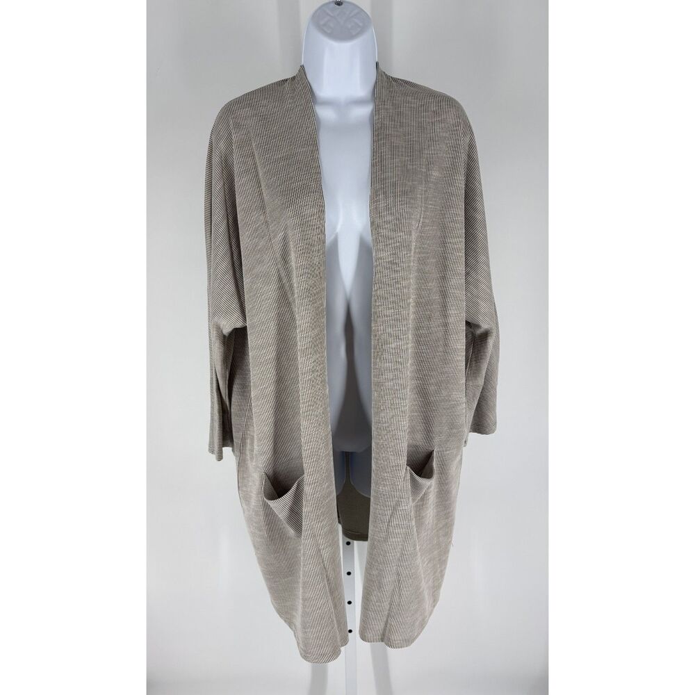 NWT DONNI. Sandwash Ribbed Open Front Duster Cardigan — One Size (OSFA)